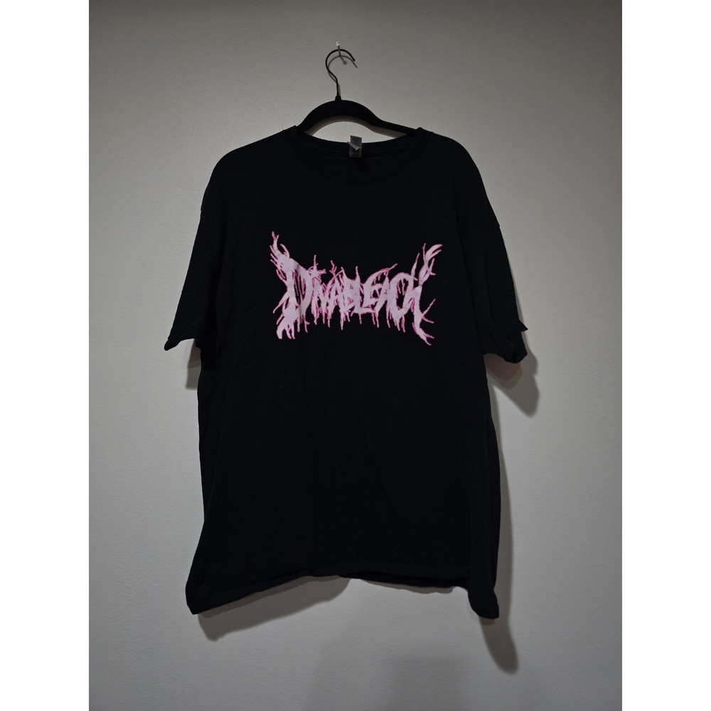 Diva Bleach Pop Rock XL Black Pink Death Metal Band Logo Graphic Tee T-Shirt